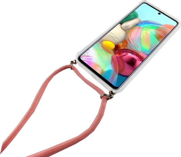 Produktbild König Design Handykette für Samsung Galaxy A71 mit Band Case zum umhängen Kordel Etui Rosa