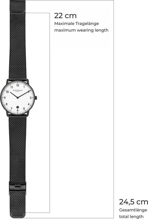 Actual product image Sterzinger Mens Quartz Watch Urban Stainless Steel Black - 30480 (Analogue wristwatch, 38 mm)