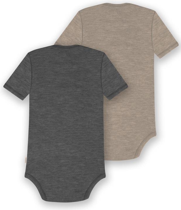 Produktbild Normani 2er Set Baby Merino Body Kurzarm „Tauranga" - 9297 (62)