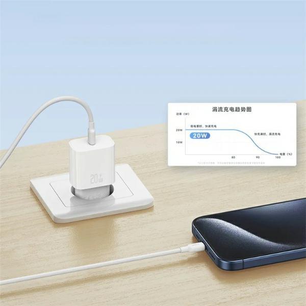 Immagine prodotto Usams Ład. siec. 1xUSB-C T65 PD20W PD Ricarica rapida US-CC226 + cavo USB-C/USB-C US-SJ711 60W biały/