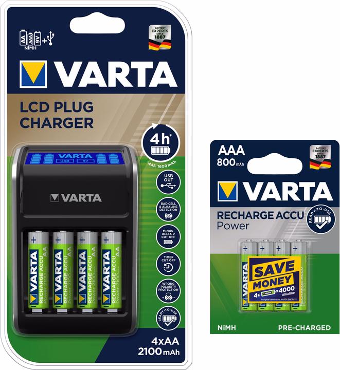 Image du produit Varta Chargeur Plug LCD, 4x AA & 4x AAA incl.
