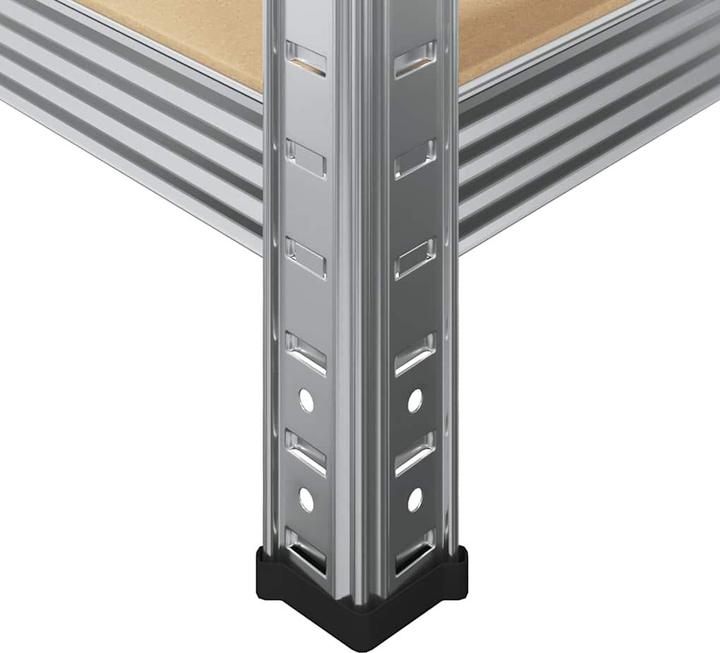 Actual product image VidaXL Storage shelving with 4 shelves 3 pcs. silver steel & wood-based material