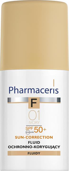 Actual product image Pharmaceris F, Protection and curl fluid 01 Ivory, SPF 50, 30 ml (Suntan cream, SPF 50+, 30 ml, 0.04 g)