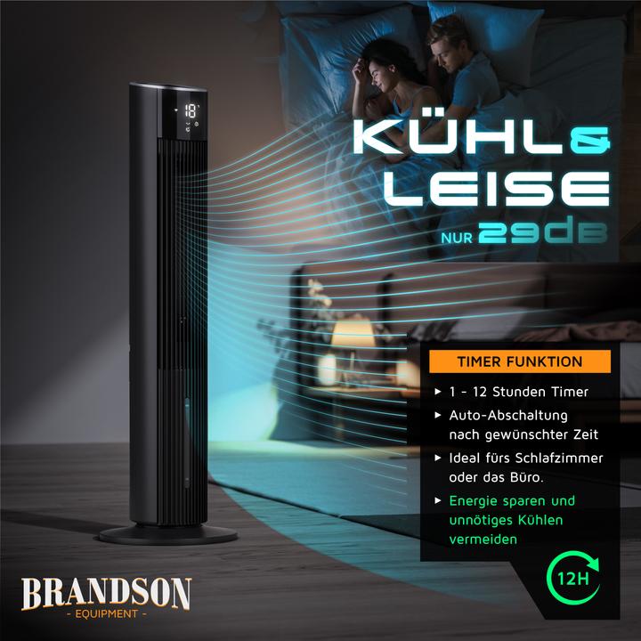 Produktbild Brandson Mobiler Luftkühler mit Wasserkühlung, Klimagerät, 60W, WIFI, Verdunstungskühler, Turmventilator
