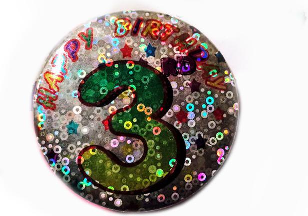 Generic Glitzer Abzeichen 3 Geburtstag