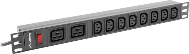 Lanberg PDU-02I1908I-0200-C20-BK Stroomverdelingseenheid (PDU) 10 AC-uitgangen 1U