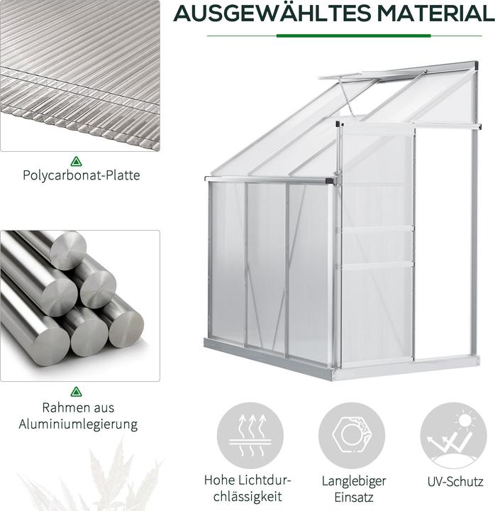 Produktbild Outsunny Gewächshaus mit Dachfenster