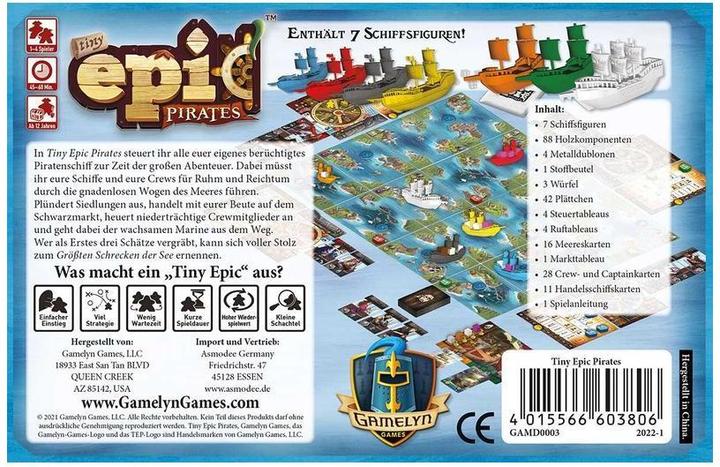 Produktbild Asmodée GAMD0003 - Tiny Epic Pirates, Brettspiel, für 1-4 Spieler, ab 12 Jahren (DE-Ausgabe) (Deutsch)