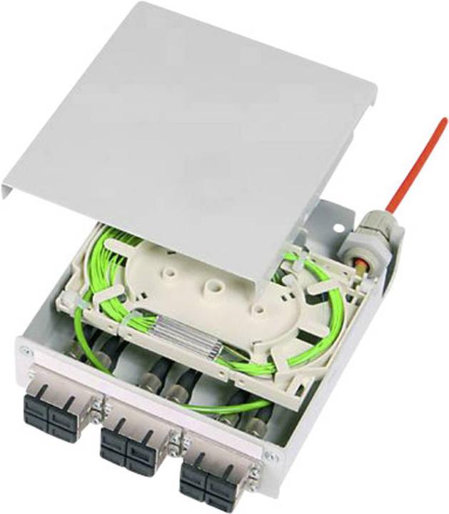 Image du produit Telegärtner Cassette d'épissure pour fibre optique STX Répartiteur sur rail équipé