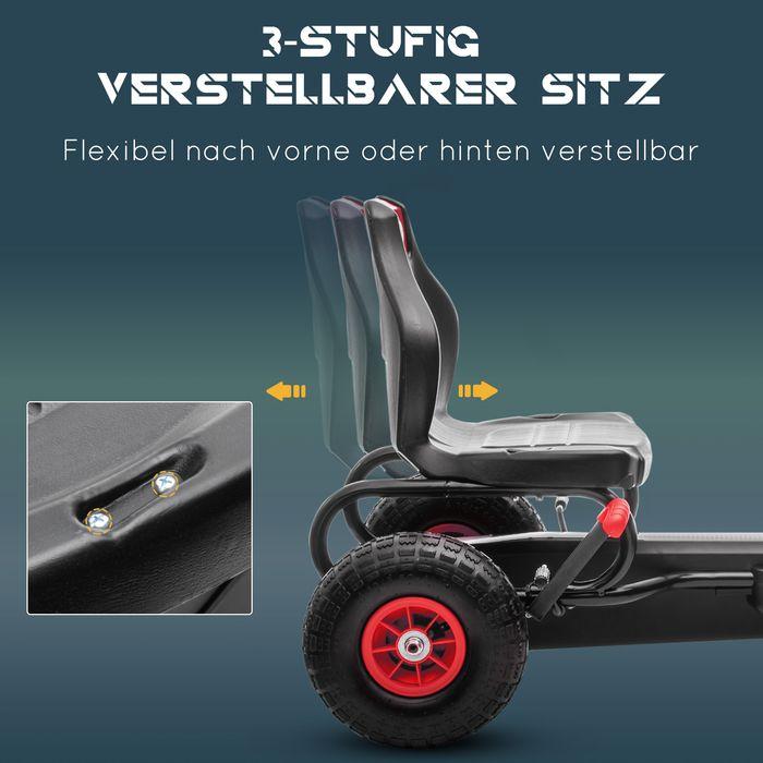 Image du produit Swisshandel24 Gokart, véhicule pour enfants avec siège réglable, véhicule à pédales avec pneus en caoutchouc