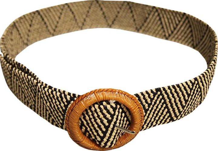 Solis Zweifarbiger Rattan Stretch Gürtel