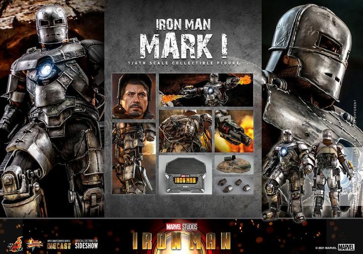 Actual product image Hot Toys Iron Man figurine Movie Masterpiece 1/6 Iron Man Mark I 30 cm