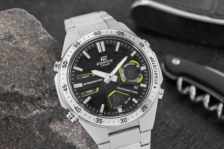 Produktbild Casio Edifice - EFV-C110D-1A3VEF (Sportuhr, Digitaluhr, Analoguhr, Lünette drehbar, Funkuhr, Schrittzähler, Taucheruhr, 47 mm)