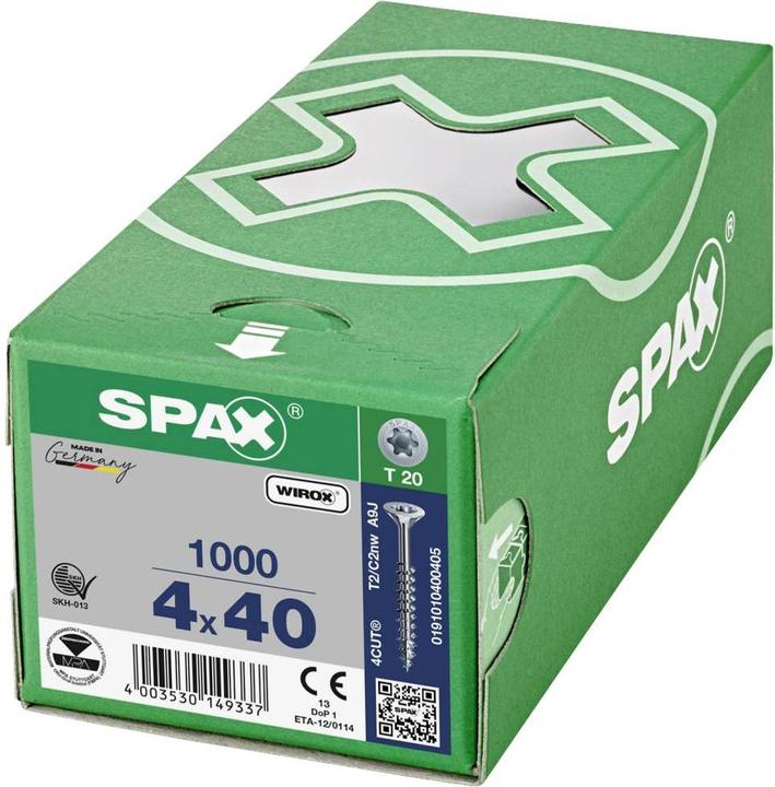 Image du produit Spax Vis pour panneaux d'aggloméré SK T20 4,0x40 mm (1000 Vis par pièce)