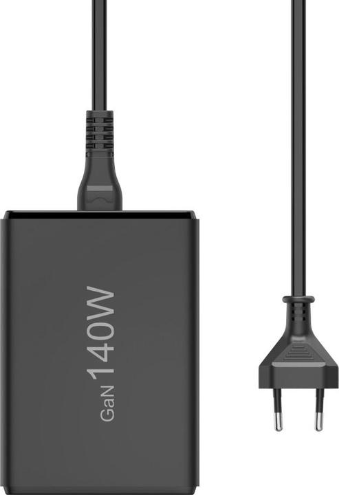 Actual product image Hama Charging station 5 ports, GaN, fast charger, 3xUSB-C, 2xUSB-A, PD, 140 W, SW (140 W)