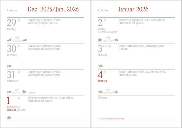 Image du produit Der kleine Mondkalender 2026 (Couverture rigide, Allemand)