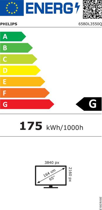 Energie-Label Philips Q-Line 65BDL3550Q (3840 x 2160 Pixel, 64.50")