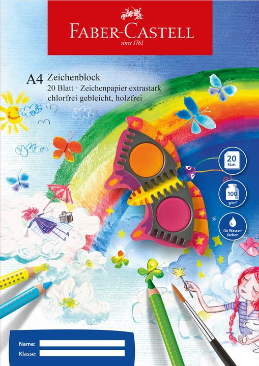 Image du produit Faber-Castell Bloc de dessin A4 20 feuilles (A4, Blanc)