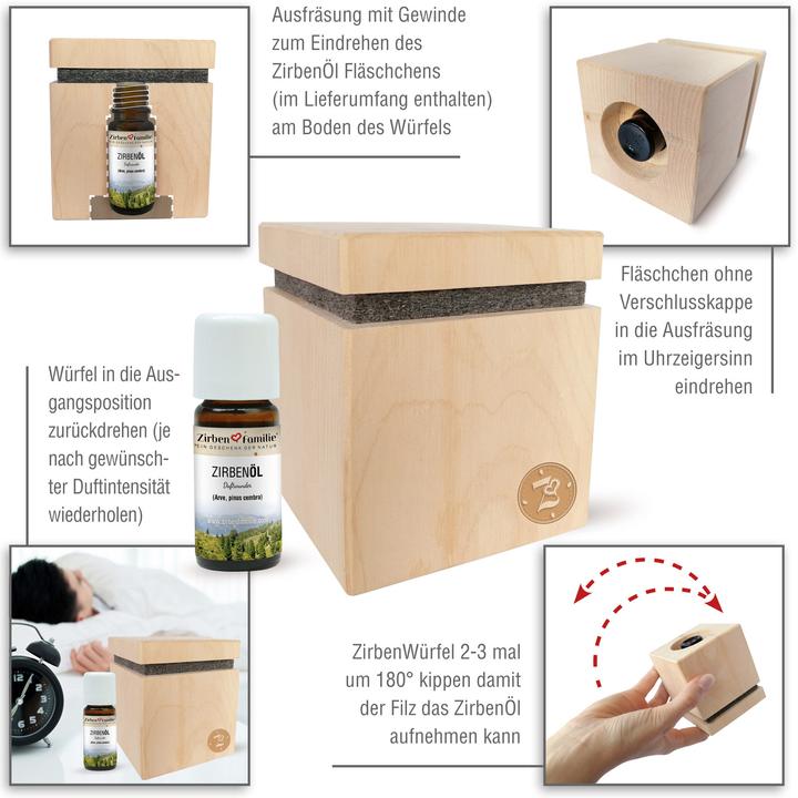 Image du produit ZirbenFamilie Cube d'arolle Orignal Premium (10 ml)