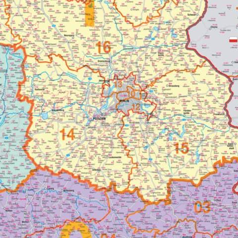 Immagine prodotto Franken Cartello mappa codice postale Germania laminato