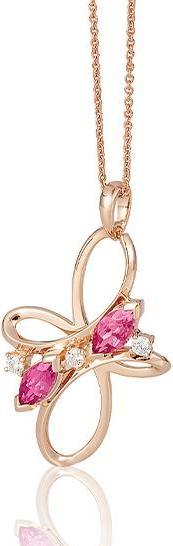 Breuning ANHÄNGER - E.ROSA TURMALIN/Brill. 0,165 Ct. H/si (750/18 K Gold)