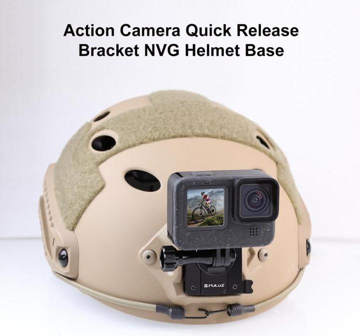 Produktbild Puluz Aluminum Quick Release Bracket NVG Helmet Mount for GoPro and Other Action Cameras (Black)
