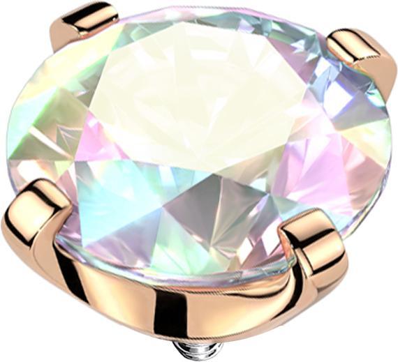 Immagine prodotto Star Piercing Dermal Anchor rosegold Kristall multicolor gefasst (Titanio G23, senza ottone)