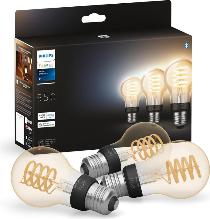 Produktbild Philips Hue E27 - Filament Lampe (E27, 7 W, 550 lm, 1 x, G)