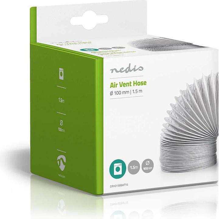 Immagine prodotto Nedis Tubo per aria di scarico in PVC | 100 mm | 1,50 m | Adatto per: Ventilazione dell'aria /