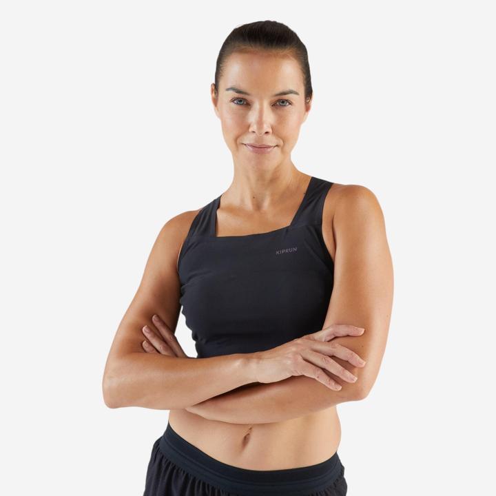 Immagine prodotto Kiprun Laufshirt Crop Top Damen leicht - Race Crop Light 900 schwarz Méline Rollin (S)