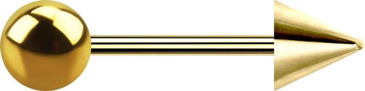 Image du produit Star Piercing Micro Barbell plaqué or avec boule et cône (sans laiton, Acier chirurgical 316L)