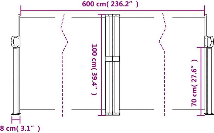 Produktbild VidaXL Seitenmarkise Ausziehbar (6 m)