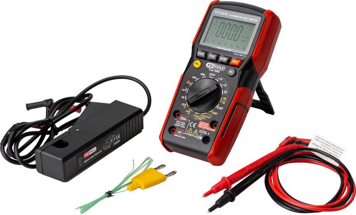 Actual product image KS Tools Digital Multimeter inkl. Prüfspitzen mit integriertem Schlagschutz (CAT IV 600V, CAT III 1000V)