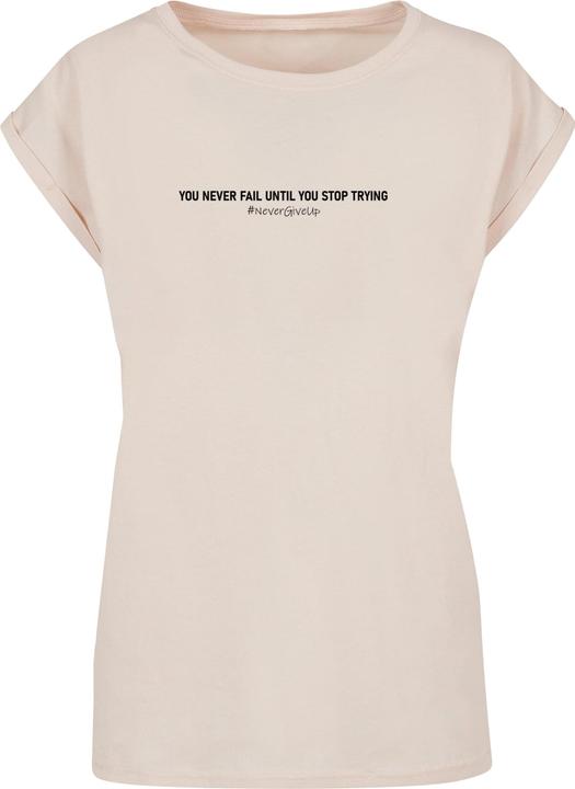 Merchcode Ladies Never Give Up Extended Shoulder Tee - 111677
