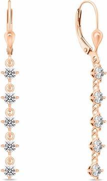 Produktbild Brilio Silver - Rose Gold Plated Dangle Earrings with Clear Zircons EA1008R