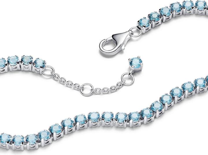 Produktbild Pandora Funkelndes hellblaues Tennisarmband (18 cm, Silber 925)