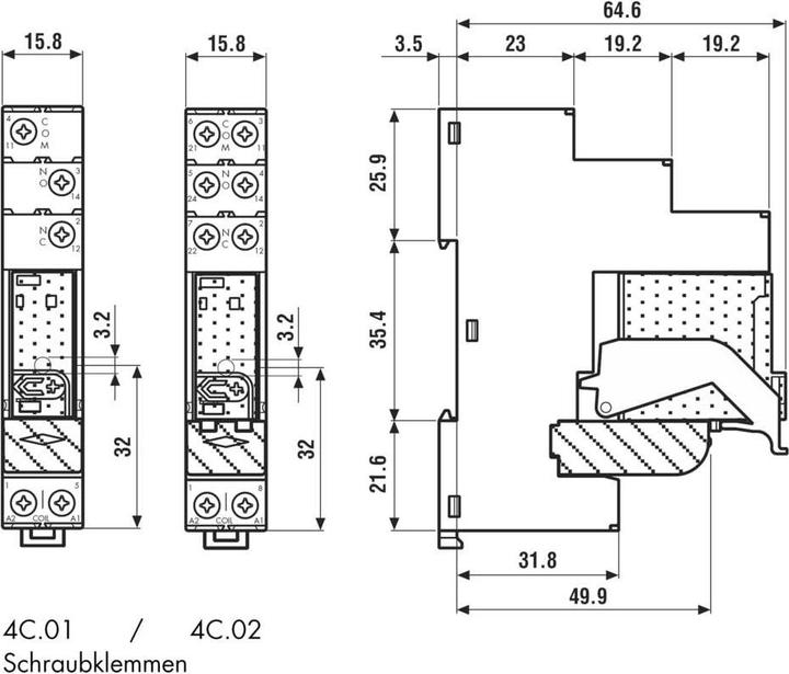 Produktbild Finder 4C.01.8.230.0060 Relaisbaustein Nennspannung: 230 V/AC Schaltstrom (max.)