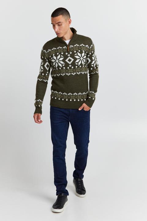 Actual product image Solid Norwin Men's Jumper Chunky Knit Pullover Troyer (L)
