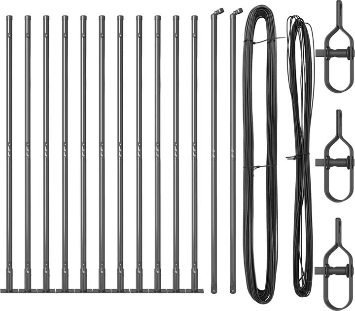 Produktbild VidaXL Zaunpfosten Set 26 Teile Grau Beton 3,2 x 3,2 x 78,5 cm