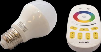 Immagine prodotto Milight Lampadina LED RGB+bianco caldo 6W con telecomando (E27, 6 W, 550 lm, 1 x, F)