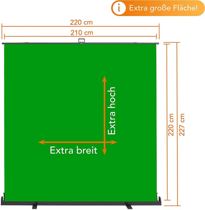 Immagine prodotto Walimex pro Pannello roll-up sfondo verde 210x220 (220 cm, 220 cm)
