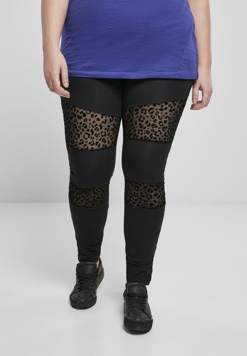 Actual product image Urban Classics Ladies Flock Lace Inset Leggings (XL)