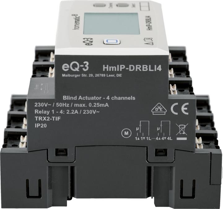 Actual product image Homematic IP Radio blind actuator for top-hat rail mounting 4-fold (Shutter actuator)