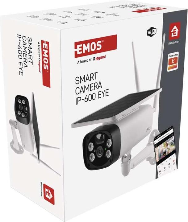 Produktbild Emos GoSmart Outdoor IP Kamera mit WiFi und Solarpanel IP-600 EYE, batteriebetrieben (1920 x 1080 Pixels)
