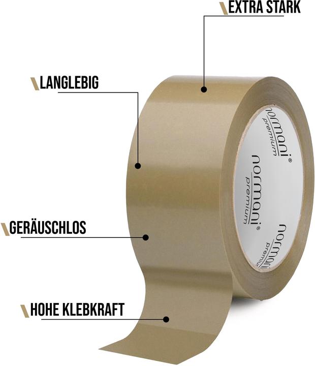 Produktbild Normani 6 Rollen Paketband 50mm x 66m x 50 Mic - 9759 (50 mm)