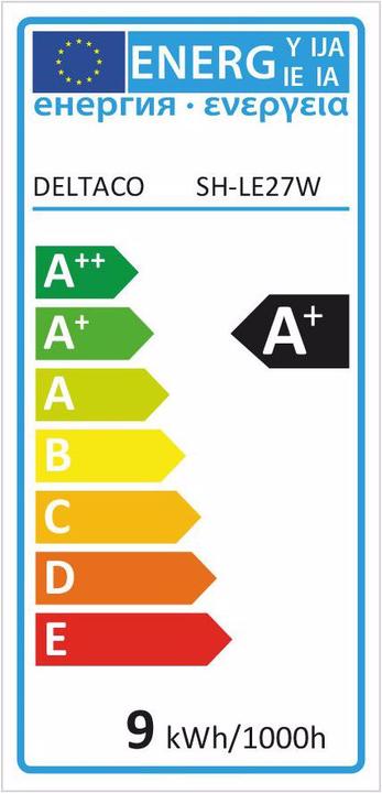 Energy Label Deltaco SHLE27W (E27, 9 W, 810 lm, 1 x, F)