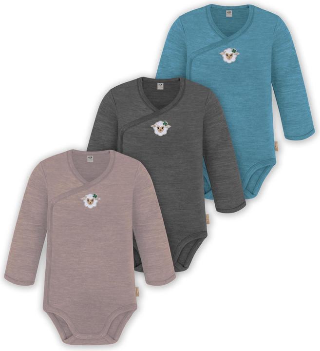 Immagine prodotto Normani Confezione da 3 pezzi di body a maniche lunghe in merino per bambino e bambina - 9355 (80)