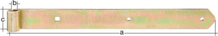 GAH Shutter strap length 500 x 10 x 30 mm thickness 3 mm steel galvanised yellow Ø 10 mm rounded