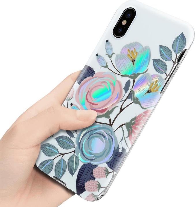 Image du produit Cadorabo Couverture IMD TPU Fleurs & Feuilles colorées (Apple iPhone XS Max)