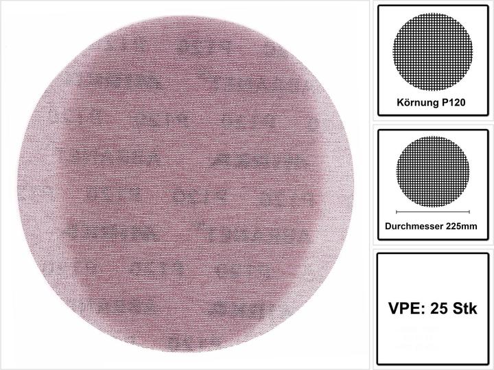 Mirka ABRANET Disco abrasivo Grip 225mm / P120 - 25 pezzi ( 5422302512 ) (P120)